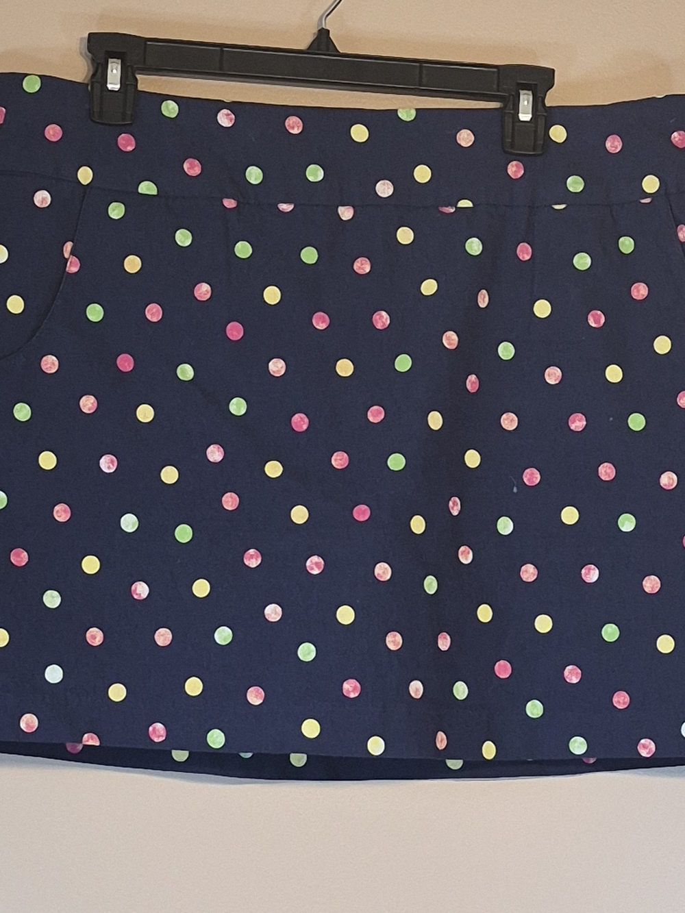 Zac & Rachel Navy Skort with Bright Polka Dots